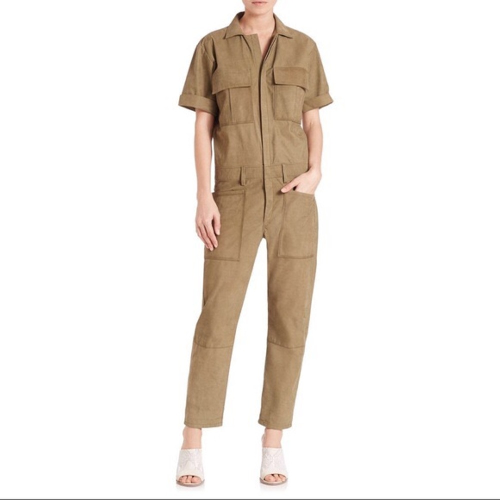 Frame denim suede jumpsuit